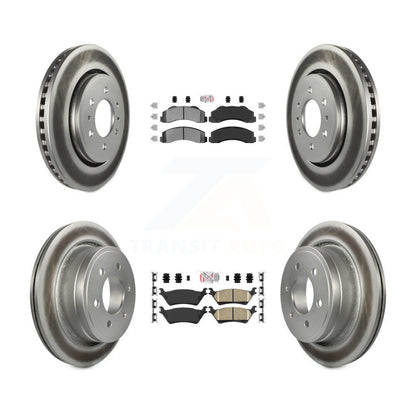 Kit de rotors de frein à disque enduits de plaquettes en céramique avant semi-métalliques arrière pour Ford F-15