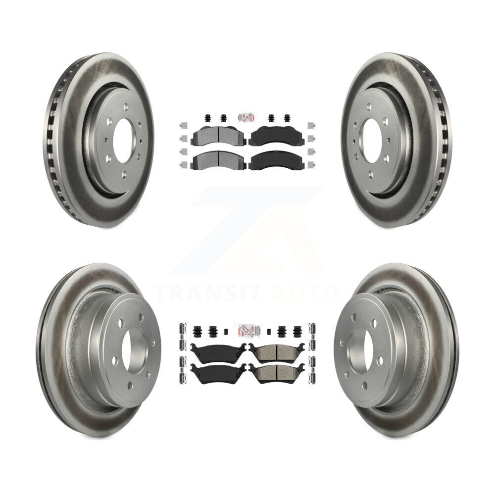 Kit de plaquettes semi-métalliques avant et arrière et de rotors de frein à disque revêtus pour Ford F-150