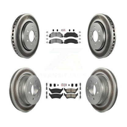 Kit de plaquettes semi-métalliques avant et arrière et de rotors de frein à disque revêtus pour Ford F-150