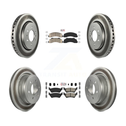 Kit de rotors de frein à disque recouverts de plaquettes semi-métalliques avant et arrière en céramique pour Ford F-15