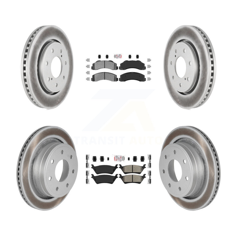 Kit de plaquettes semi-métalliques avant et arrière et de rotors de frein à disque revêtus pour Ford F-150