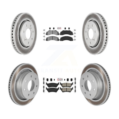 Kit de plaquettes semi-métalliques avant et arrière et de rotors de frein à disque revêtus pour Ford F-150