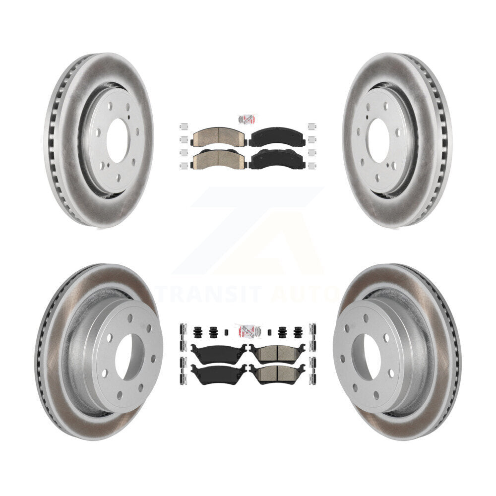 Kit de rotors de frein à disque recouverts de plaquettes semi-métalliques avant et arrière en céramique pour Ford F-15
