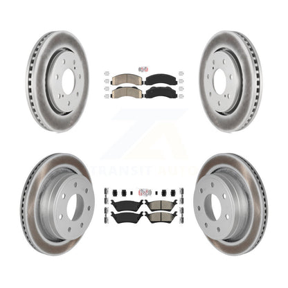 Kit de rotors de frein à disque recouverts de plaquettes semi-métalliques avant et arrière en céramique pour Ford F-15