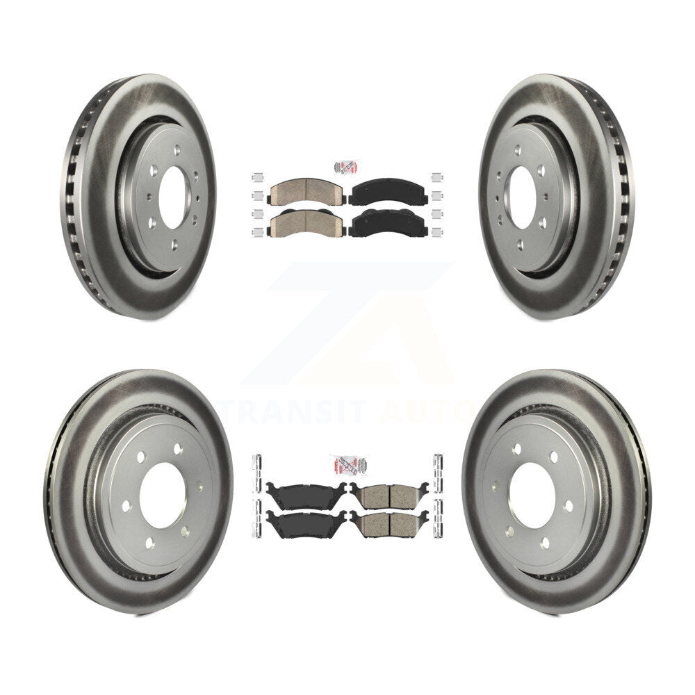 Kit de plaquettes en céramique avant et arrière et de rotors de frein à disque revêtus pour Ford F-150