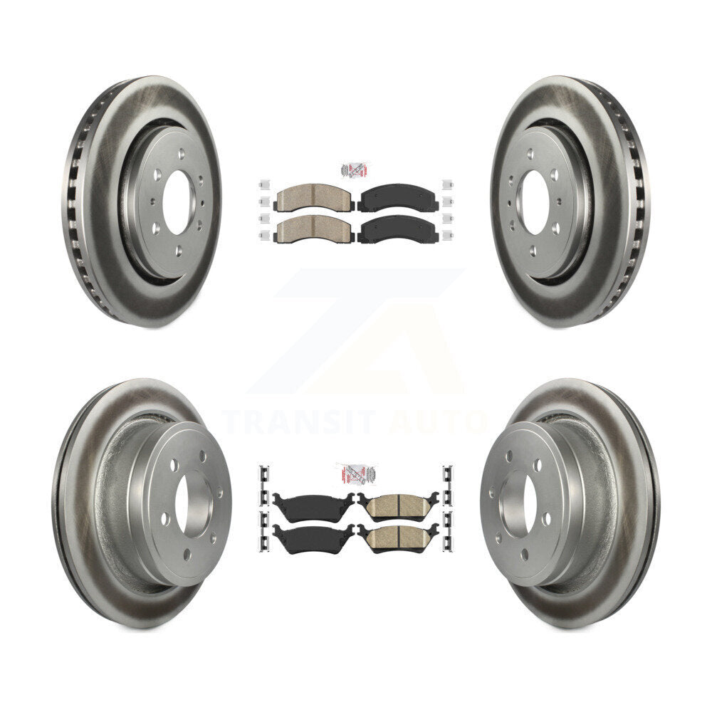 Kit de plaquettes en céramique avant et arrière et de rotors de frein à disque revêtus pour Ford F-150