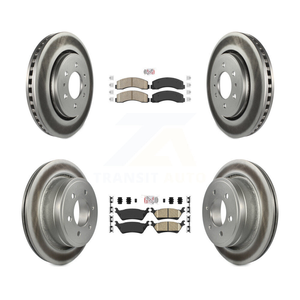 Kit de plaquettes en céramique avant et arrière et de rotors de frein à disque revêtus pour Ford F-150