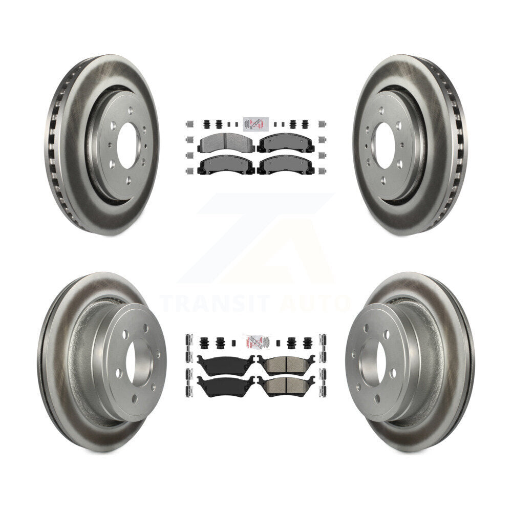 Kit de plaquettes semi-métalliques avant et arrière et de rotors de frein à disque revêtus pour Ford F-150