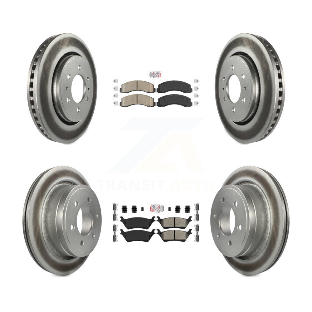 Kit de rotors de frein à disque recouverts de plaquettes semi-métalliques avant et arrière en céramique pour Ford F-15