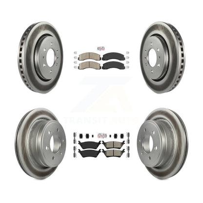 Kit de rotors de frein à disque recouverts de plaquettes semi-métalliques avant et arrière en céramique pour Ford F-15