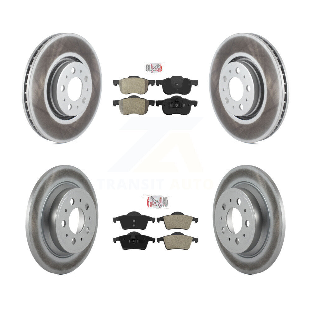 Kit de plaquettes semi-métalliques avant et arrière et de rotors de frein à disque revêtus pour Volvo S60