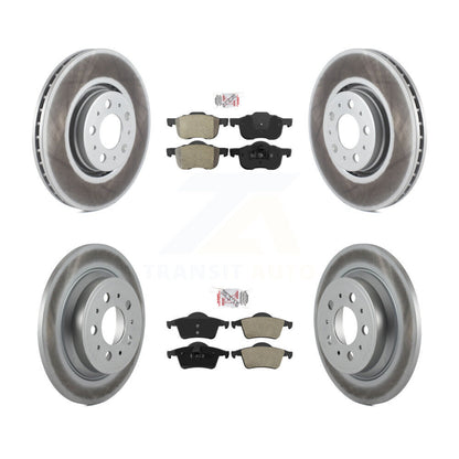 Kit de plaquettes semi-métalliques avant et arrière et de rotors de frein à disque revêtus pour Volvo S60