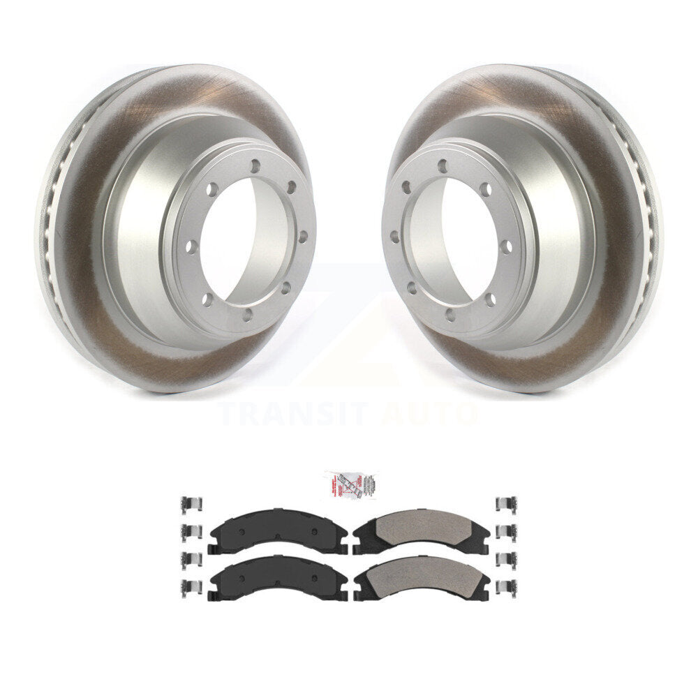 Kit de rotor de frein à disque à revêtement arrière et de plaquettes semi-métalliques pour Ford E-450 Super Dut