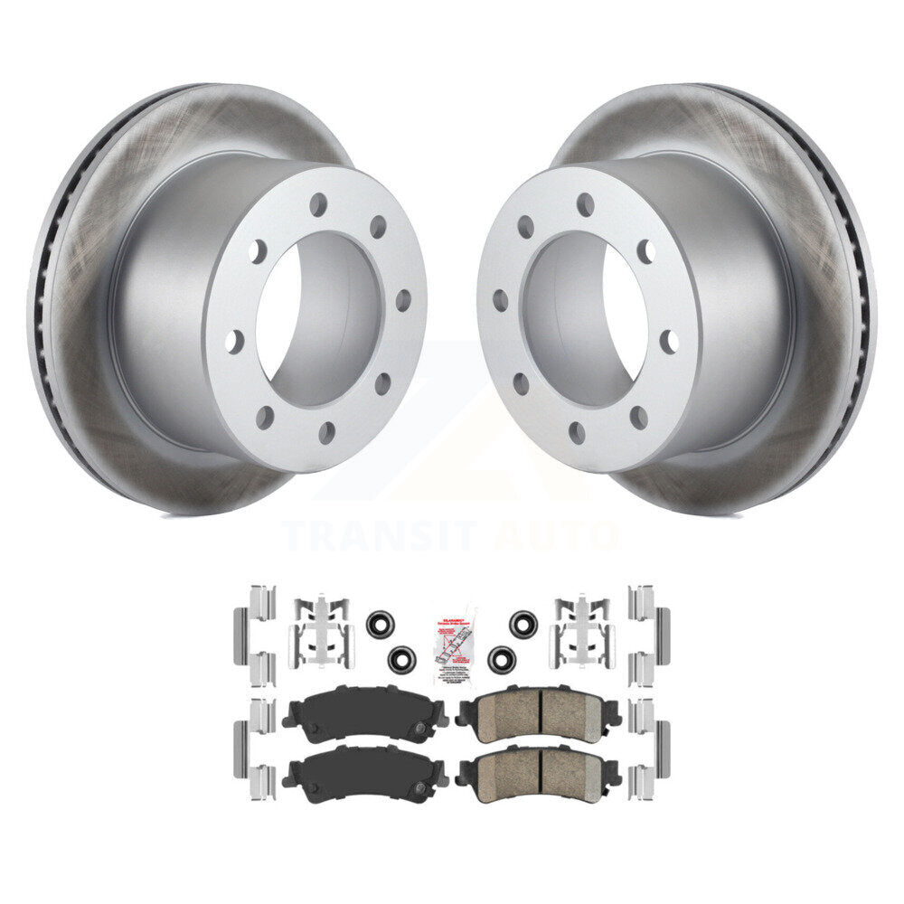 Kit de rotors de frein à disque à revêtement arrière et de plaquettes en céramique pour GMC Sierra 3500 2001