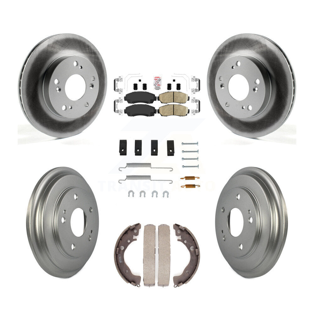Rotors de frein à disque avant et arrière, tampons en céramique et Kit de tambour revêtu (7 pièces) pour Honda Civi