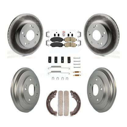 Rotors de frein à disque avant et arrière, tampons en céramique et Kit de tambour revêtu (7 pièces) pour Honda Civi