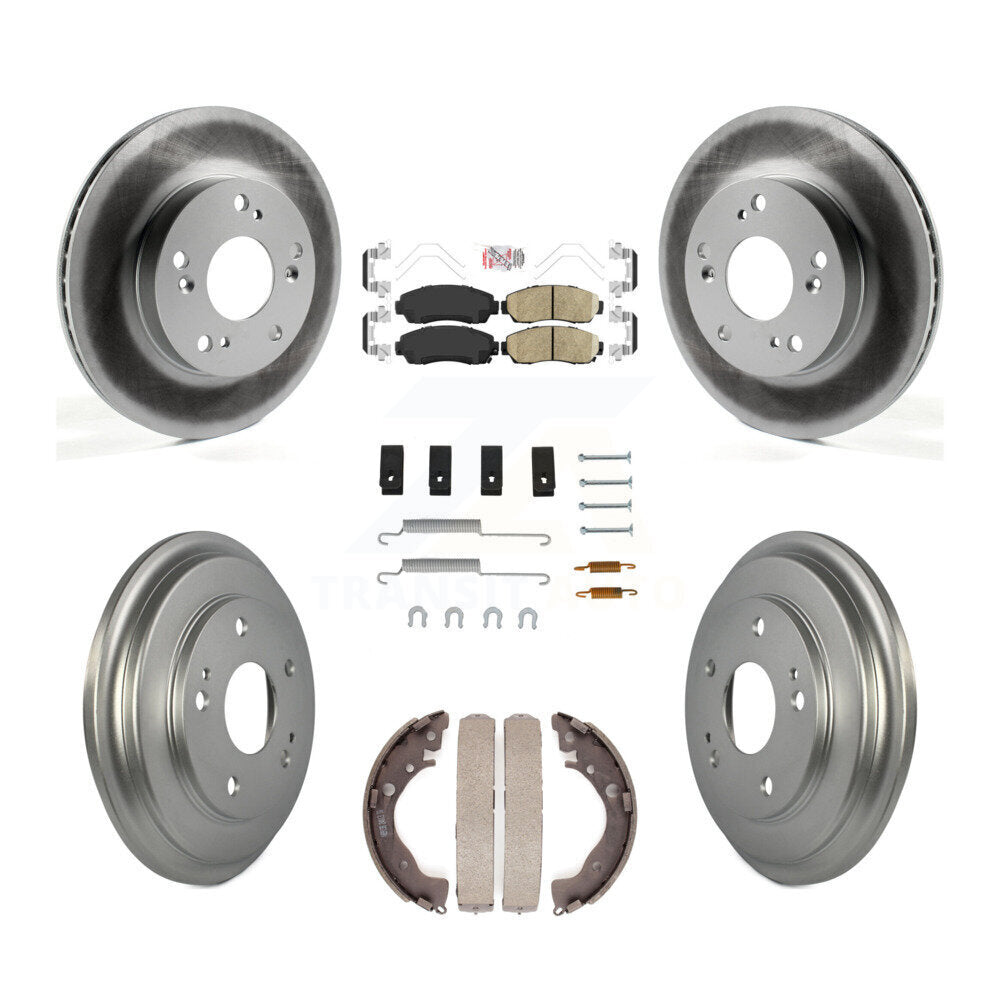 Rotors de frein à disque avant et arrière, tampons en céramique et Kit de tambour revêtu (7 pièces) pour Honda Civi