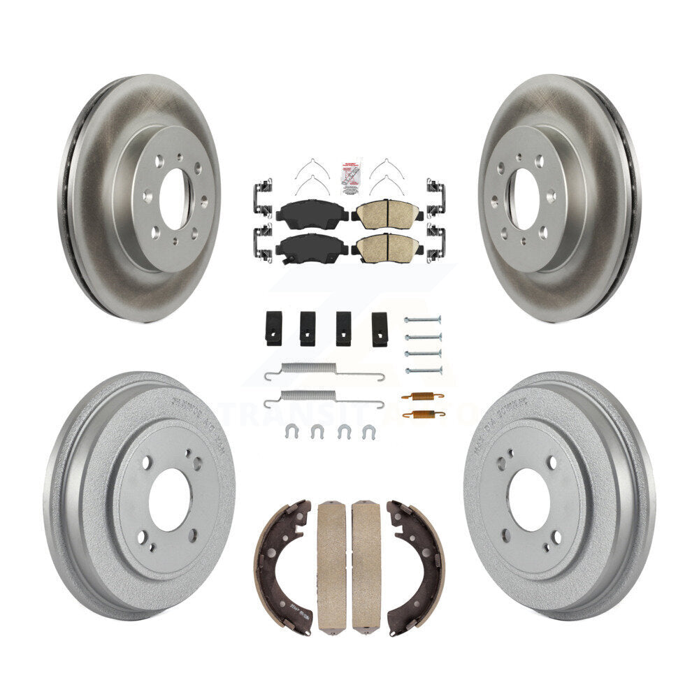 Rotors de frein à disque avant et arrière, tampons en céramique et Kit de tambour revêtu (7 pièces) pour Honda Civi