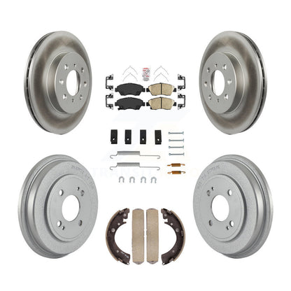 Rotors de frein à disque avant et arrière, tampons en céramique et Kit de tambour revêtu (7 pièces) pour Honda Civi