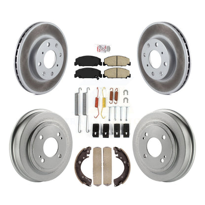Rotors de frein à disque avant et arrière, tampons en céramique et Kit de tambour revêtu (7 pièces) pour Honda Civi