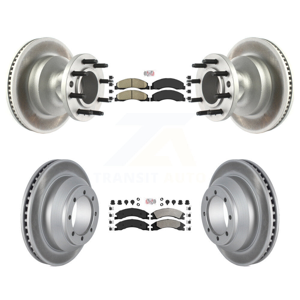 Kit de Rotor de frein avec revêtement de plaquettes semi-métalliques avant et arrière en céramique, pour Ford E-350 Supe