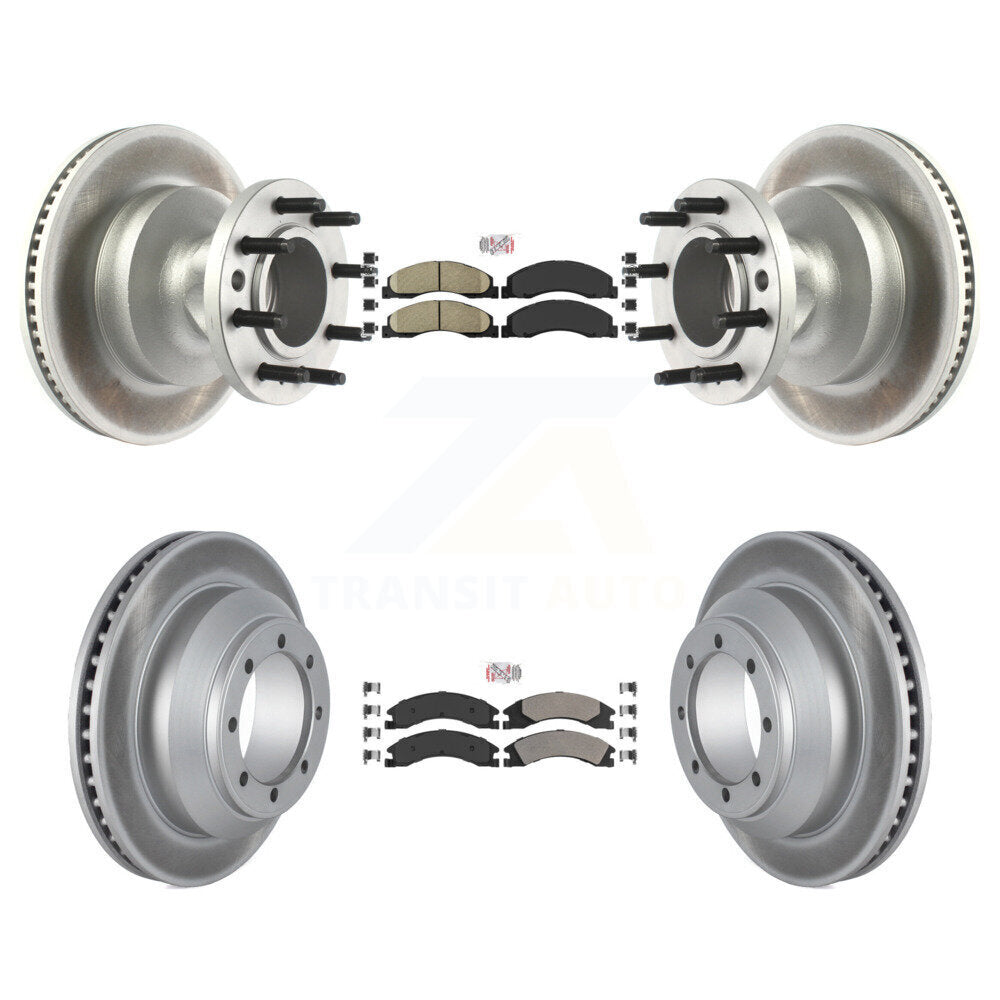 Kit de Rotor de frein avec revêtement de plaquettes semi-métalliques avant et arrière en céramique, pour Ford E-350 Supe