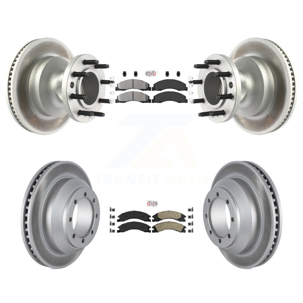 Kit de Rotor de frein avec revêtement de plaquettes en céramique, semi-métallique avant et arrière, pour Ford E-350 Supe