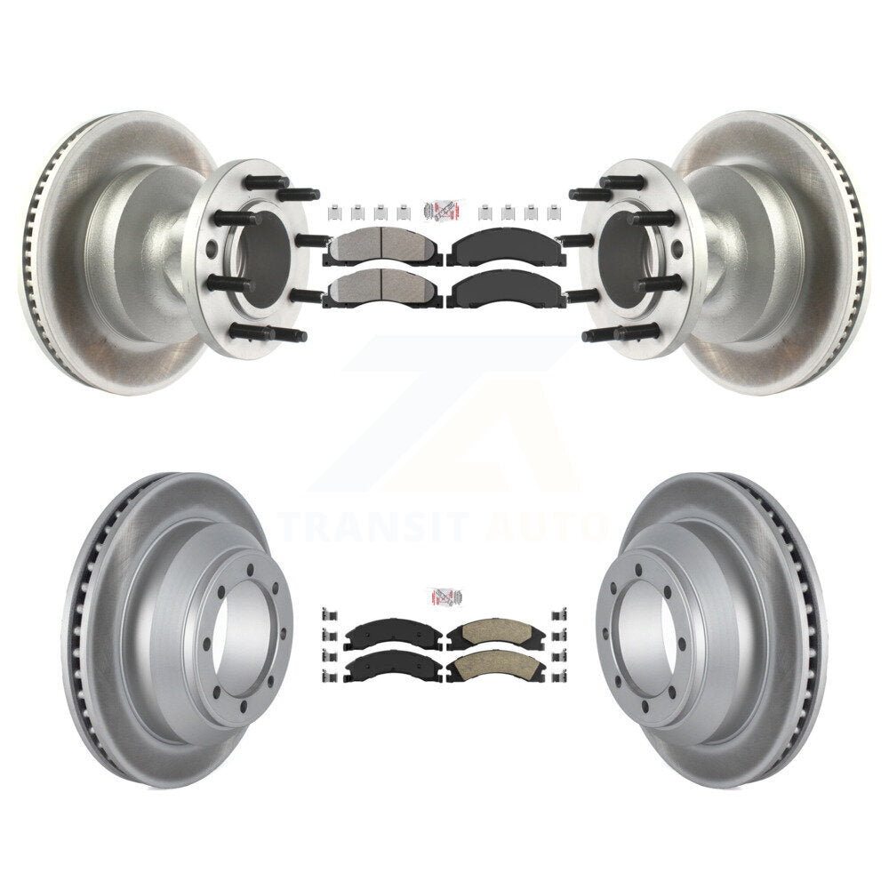 Kit de Rotor de frein avec revêtement de plaquettes en céramique, semi-métallique avant et arrière, pour Ford E-350 Supe