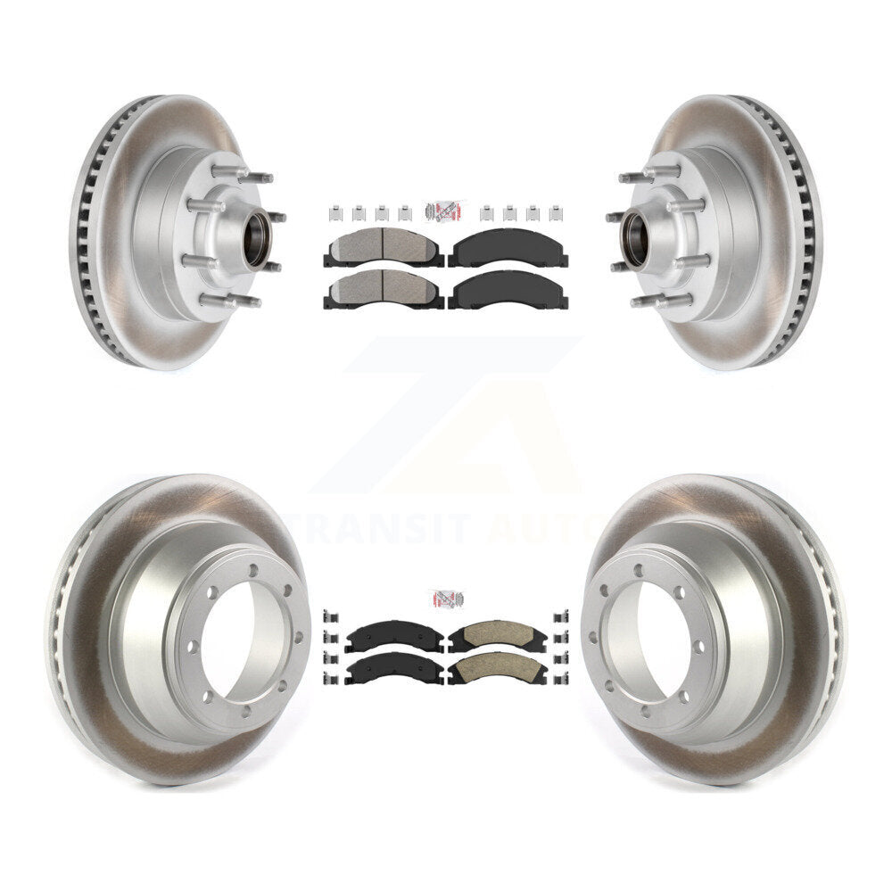 Kit de rotors avant semi-métalliques arrière avec revêtement en céramique pour Ford E-450 Super Dut