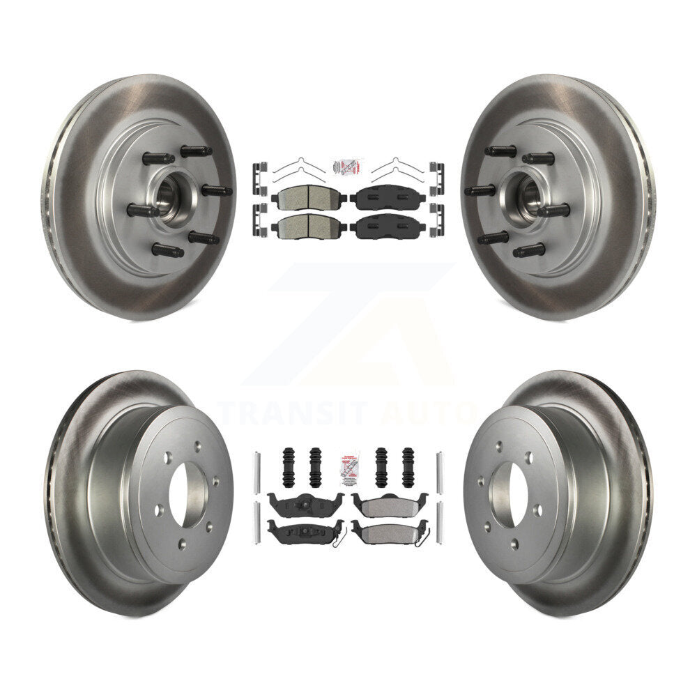 Kit de Rotor de frein à revêtement de plaquette semi-métallique avant et arrière, pour Ford F-150 Lincoln Mark L