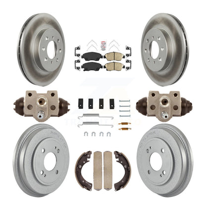 Rotors de frein à disque avant et arrière, tampons en céramique et Kit de tambour revêtu (9 pièces) pour Honda Civi