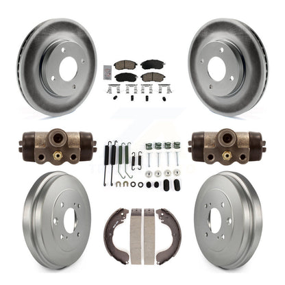 Rotor de frein à disque avant et arrière, tampons en céramique et Kit de tambour revêtu (9 pièces) pour Nissan Vers