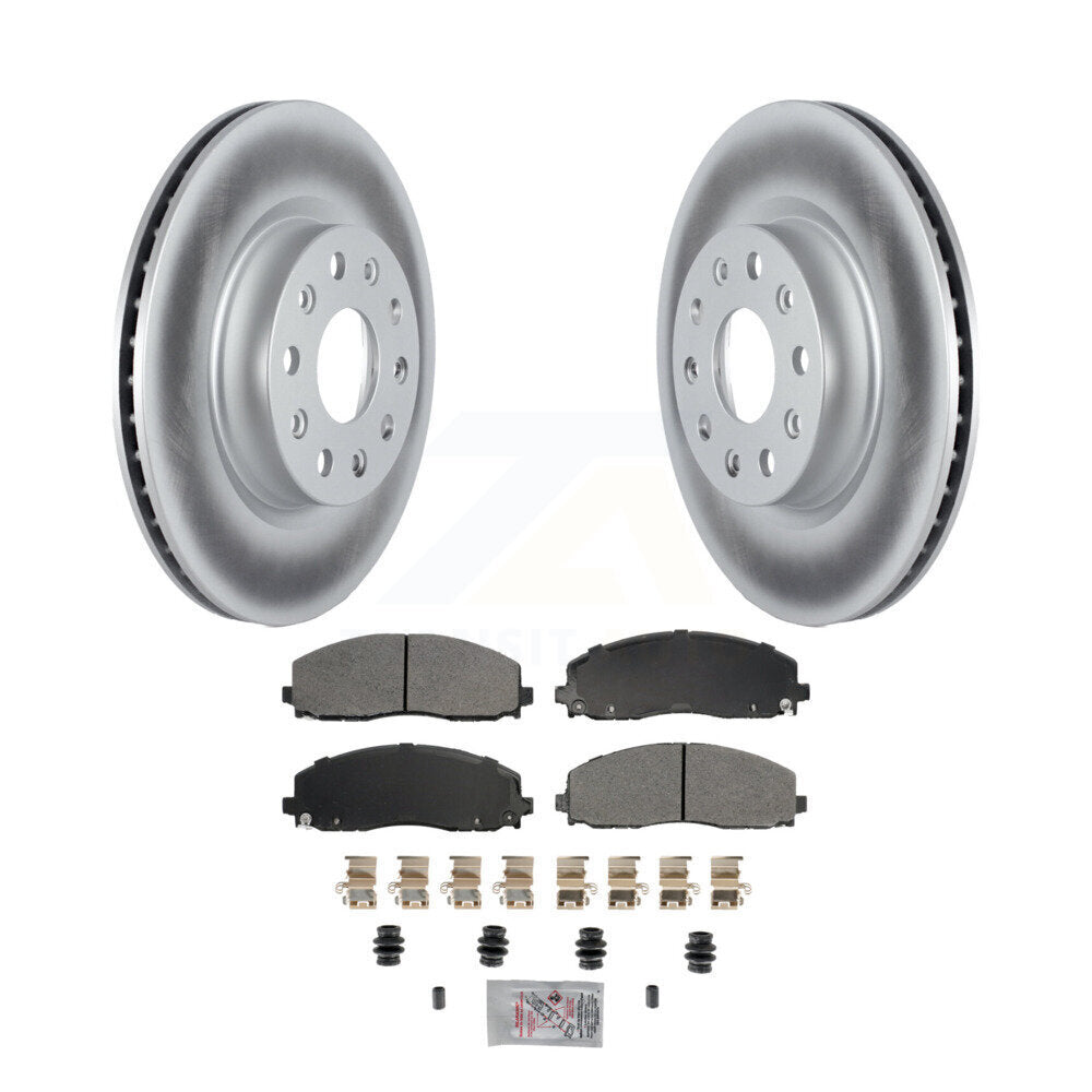 Rotors de frein à disque à revêtement avant et kit de plaquettes semi-métalliques pour Jeep Wrangler