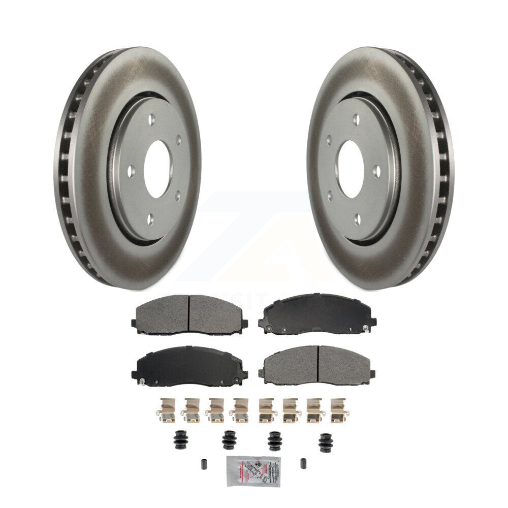 Rotors de frein à disque à revêtement avant et kit de plaquettes semi-métalliques pour Dodge Grand Carava