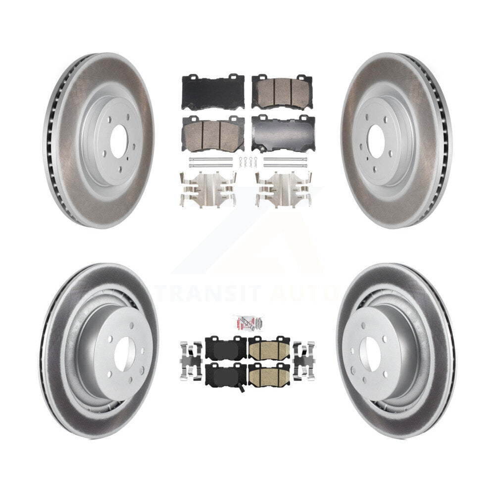 Kit de rotors de frein à revêtement de plaquettes en céramique avant et arrière pour INFINITI G37 avec frein Brembo