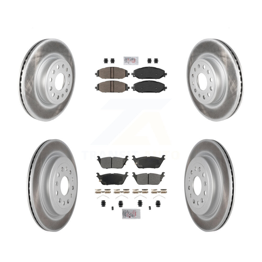 Kit de plaquettes semi-métalliques avant et arrière et de rotors de frein à disque revêtus pour Ram 1500