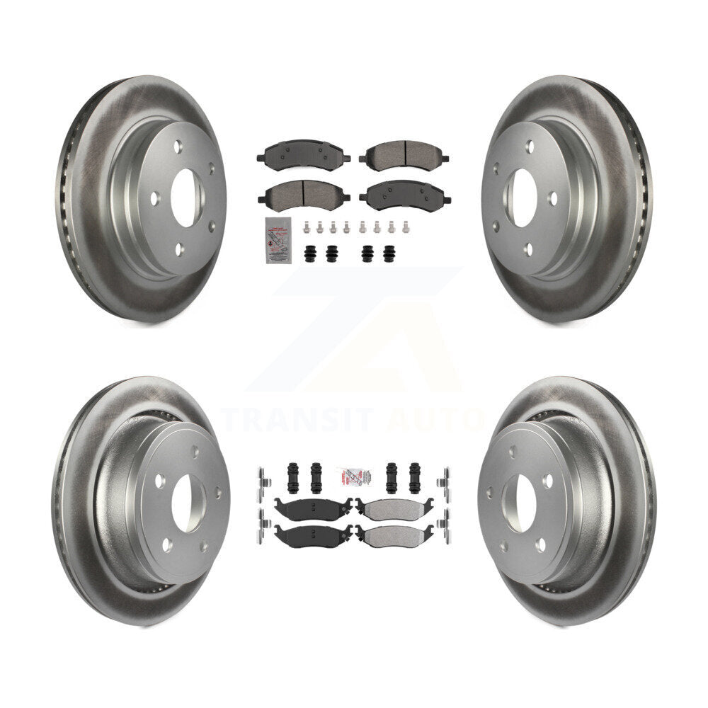 Kit de plaquettes semi-métalliques avant et arrière et Rotor de frein revêtu pour Ram 1500 Classic Dodge