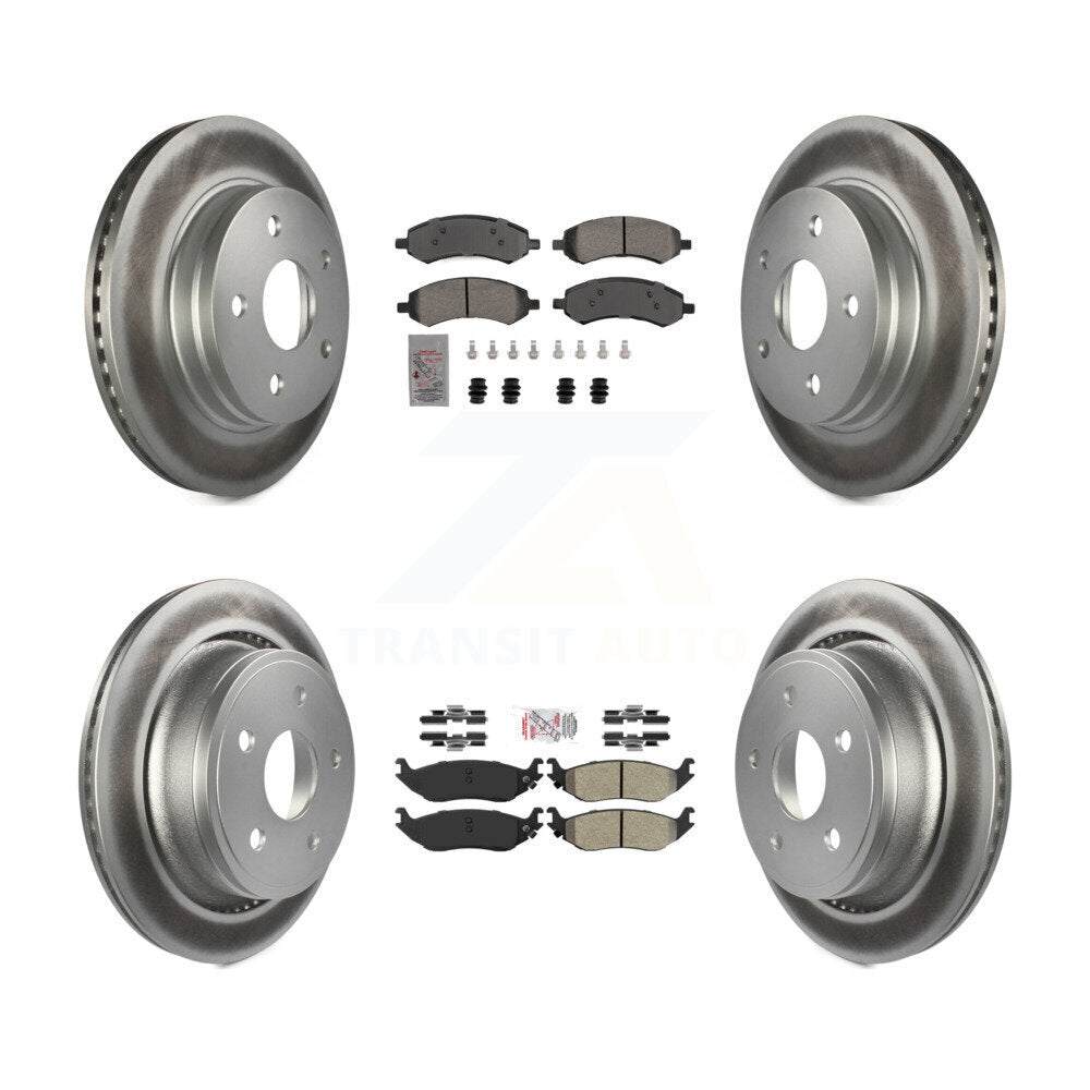Kit de plaquettes semi-métalliques avant et arrière et Rotor de frein revêtu pour Ram 1500 Classic Dodge
