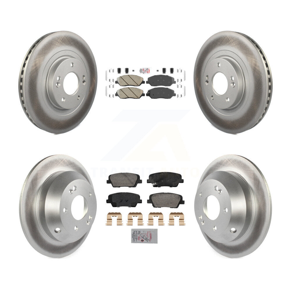 Kit de rotors de frein à disque enduits de tampons en céramique avant et arrière, pour Hyundai Santa Fe XL 3.3