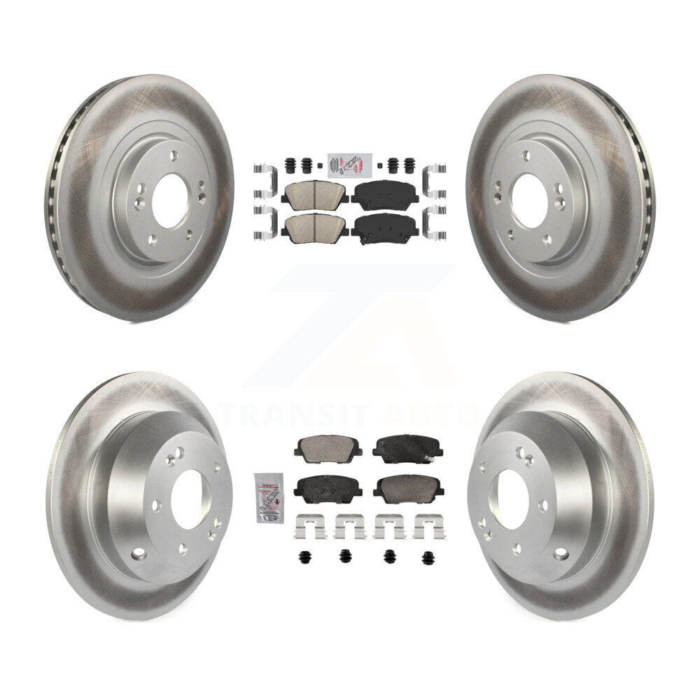 Kit de rotors de frein à disque, revêtement de coussinets en céramique avant et arrière, pour Hyundai Santa Fe Sport Ki