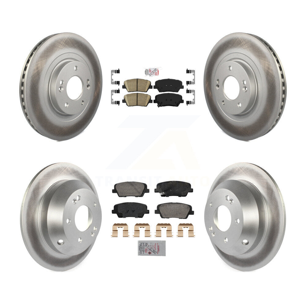 Kit de rotors de frein à disque, revêtement de coussinets en céramique avant et arrière, pour Hyundai Santa Fe Sport Ki