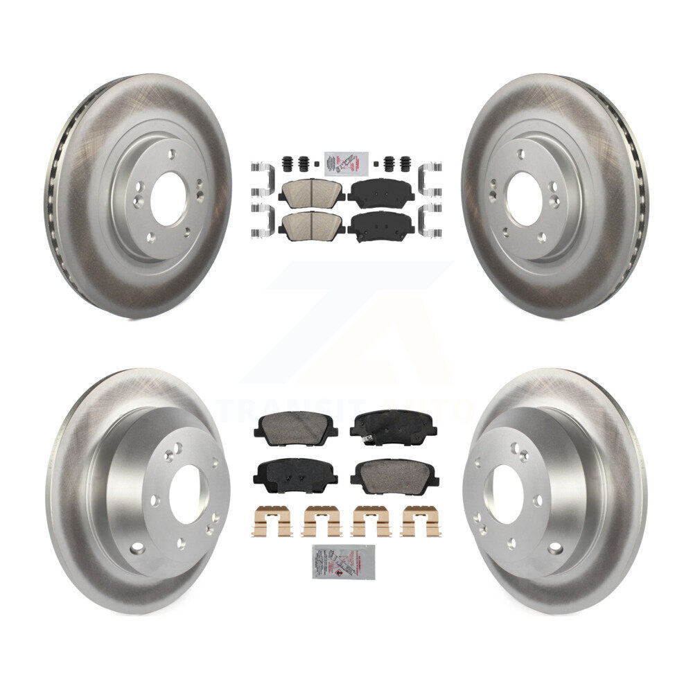Kit de rotors de frein à disque, revêtement de coussinets en céramique avant et arrière, pour Hyundai Santa Fe Sport Ki