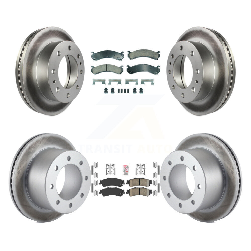 Kit de plaquettes en céramique avant et arrière et de rotors de frein à disque revêtus pour GMC Sierra 350 2001