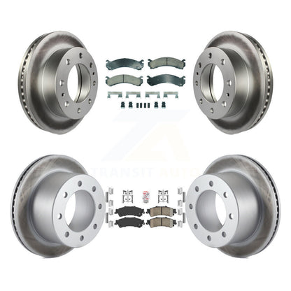 Kit de plaquettes en céramique avant et arrière et de rotors de frein à disque revêtus pour GMC Sierra 350 2001