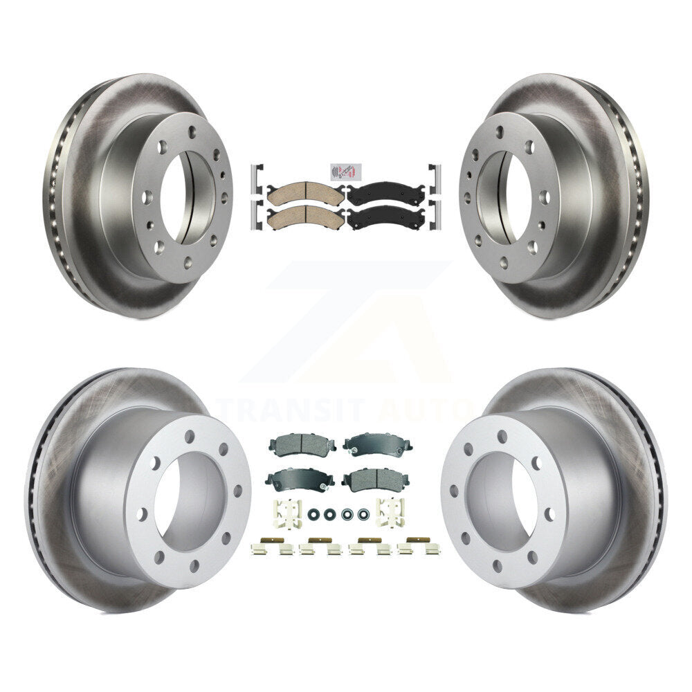 Kit de Rotor de frein à revêtement de plaquette semi-métallique avant et arrière en céramique pour 01 GMC Sierra 350