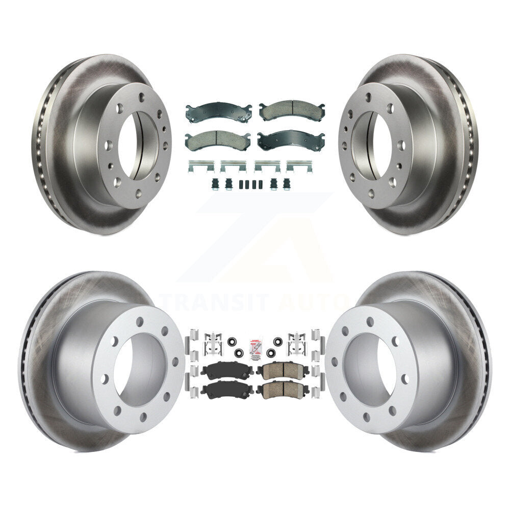 Kit de plaquettes en céramique avant et arrière et de rotors de frein à disque revêtus pour GMC Sierra 350 2001