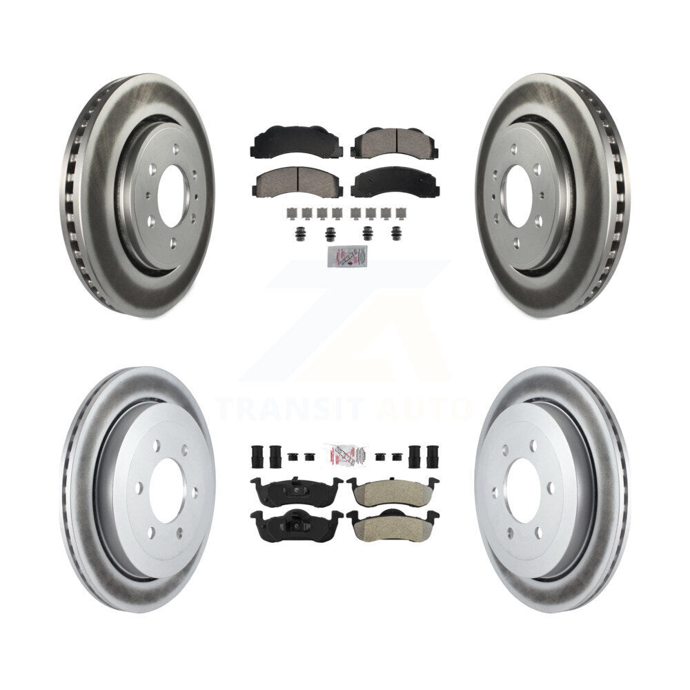 Kit de rotors de frein avant et arrière semi-métalliques avec revêtement en céramique pour Ford Expeditio