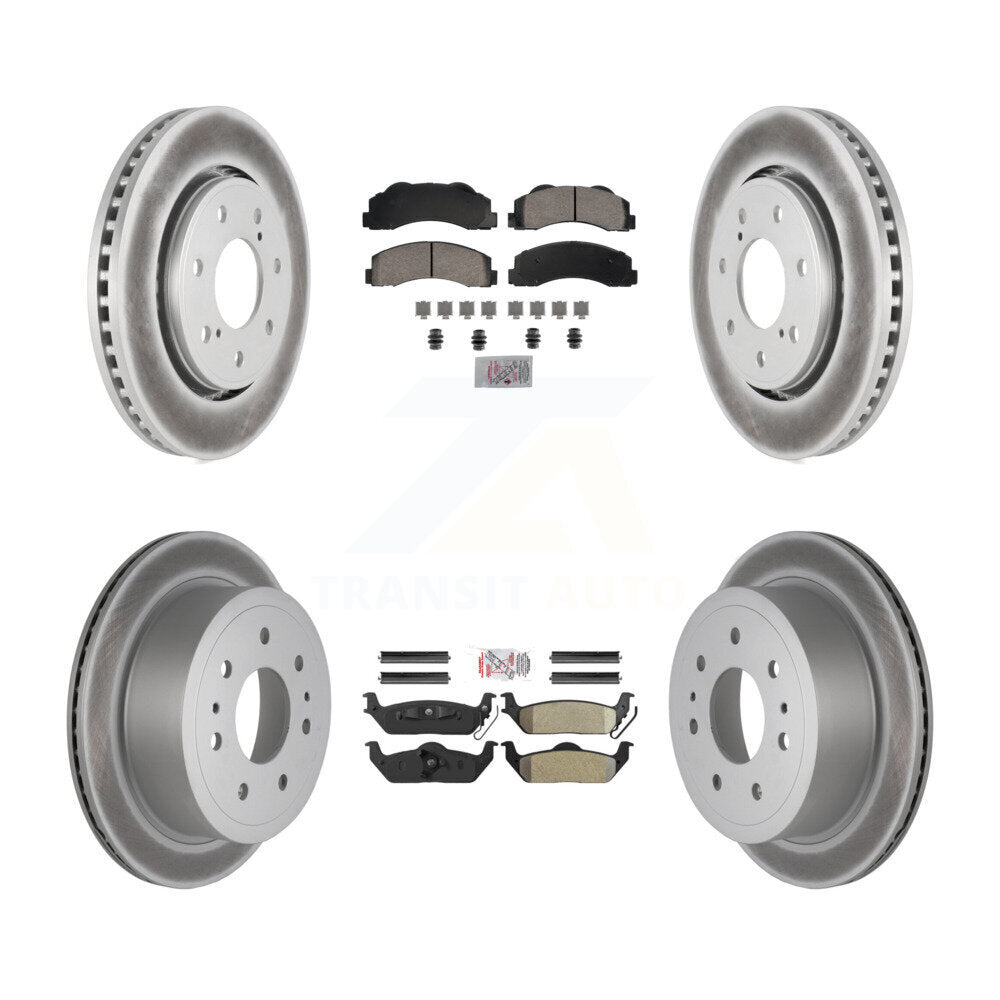 Kit de rotors de frein à disque recouverts de plaquettes semi-métalliques avant et arrière en céramique pour Ford F-15