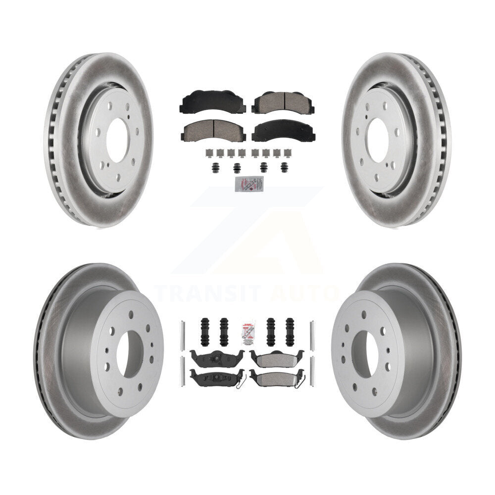 Kit de rotors de frein à disque recouverts de plaquettes semi-métalliques avant et arrière en céramique pour Ford F-15