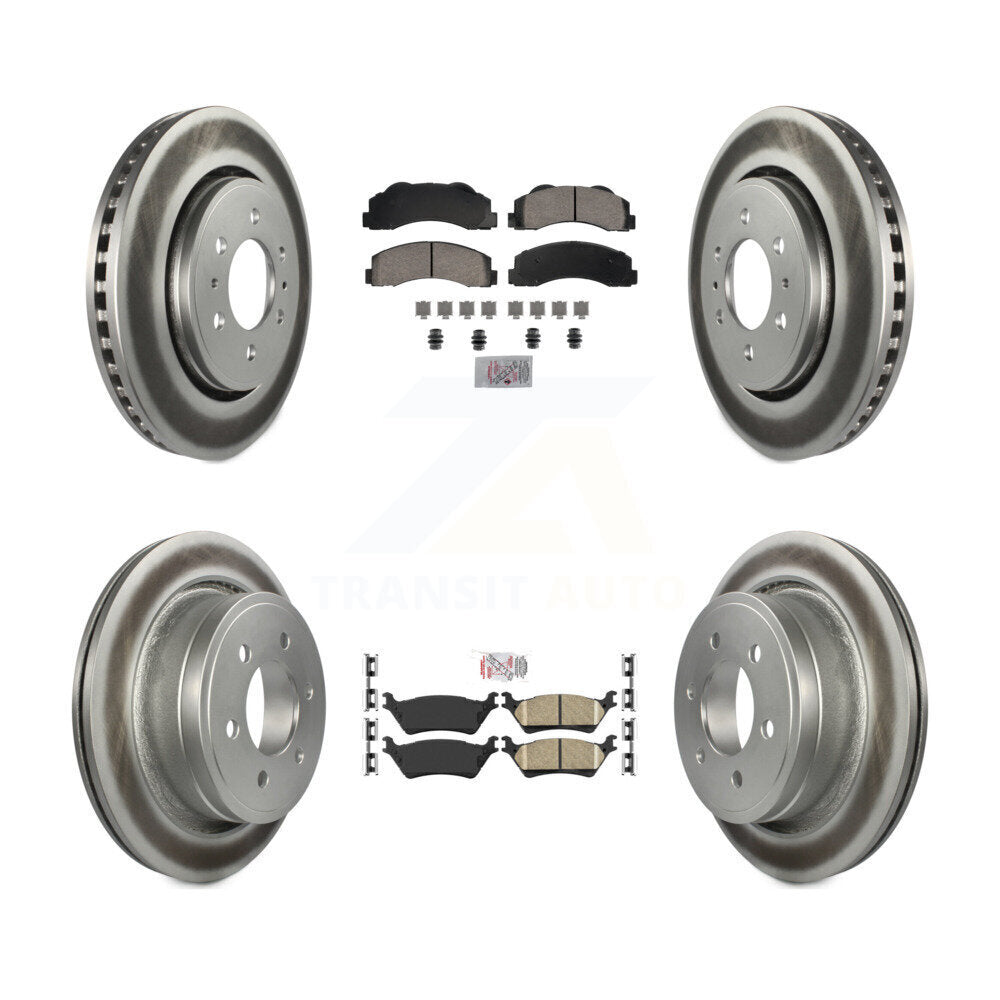 Kit de plaquettes en céramique avant et arrière et de rotors de frein à disque revêtus pour Ford F-150